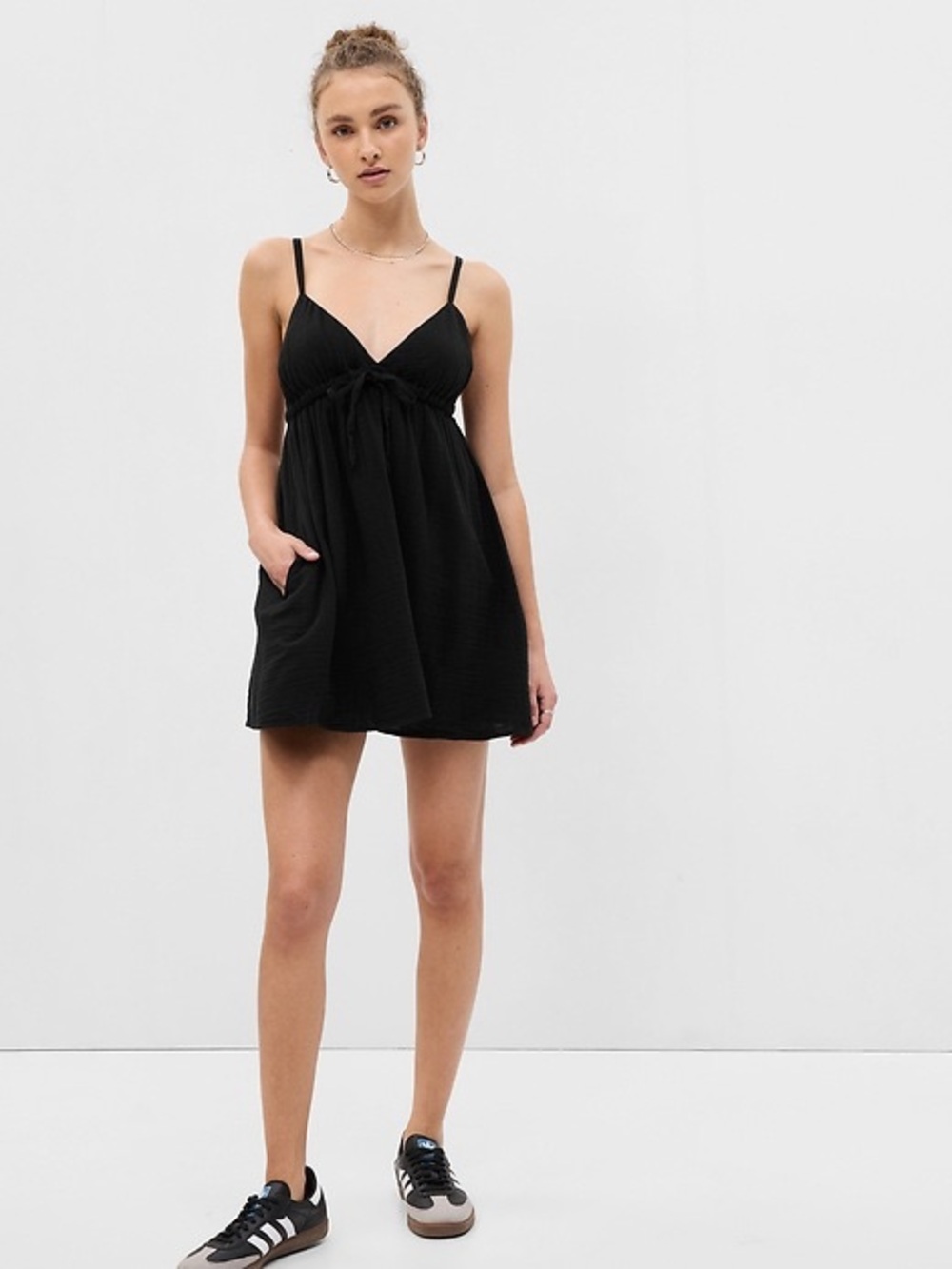 GAP Gauze Tie-Front Mini Dress
